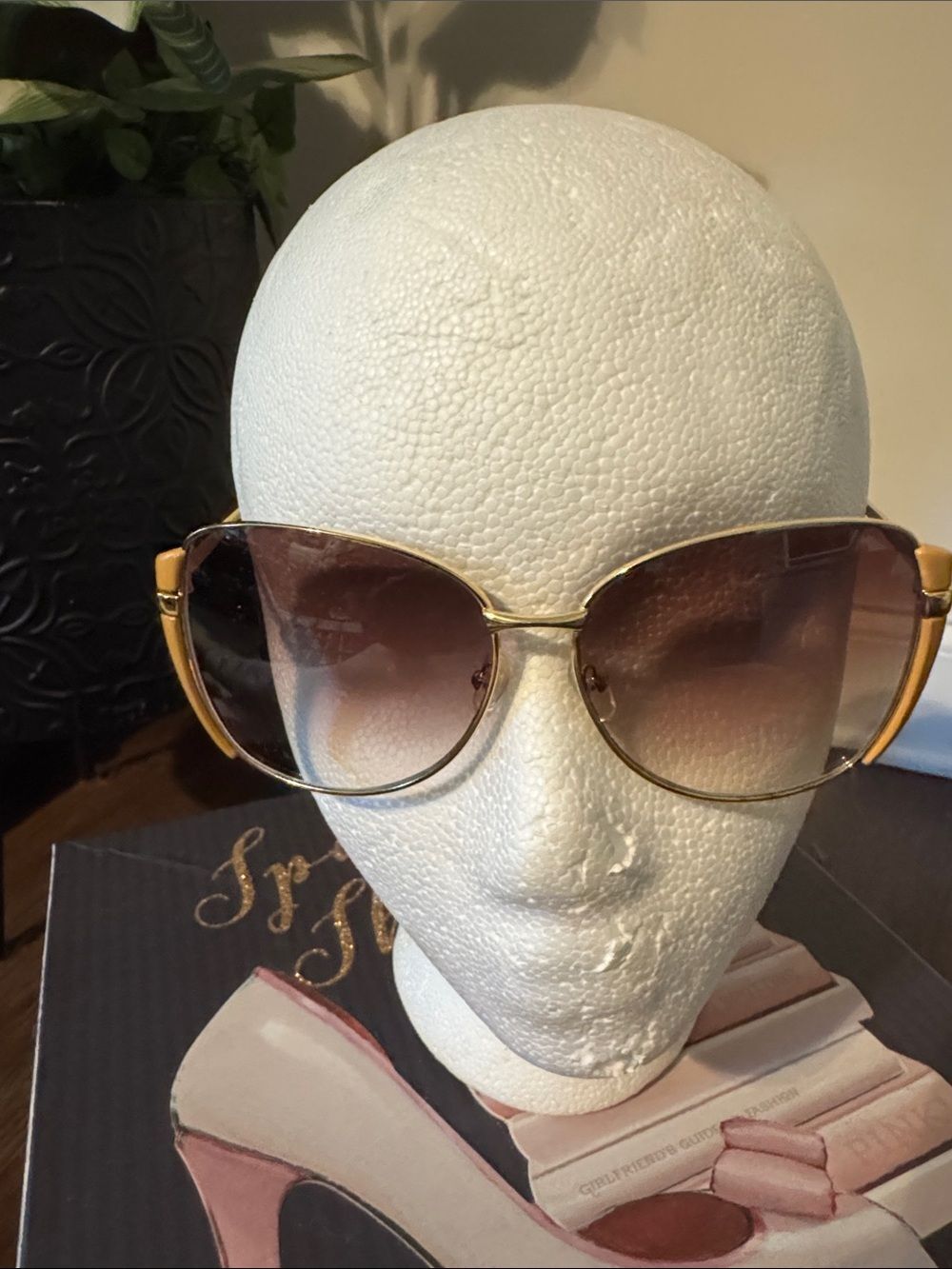 Gold Frame Brown Gradient Lens Women's Sunglasses